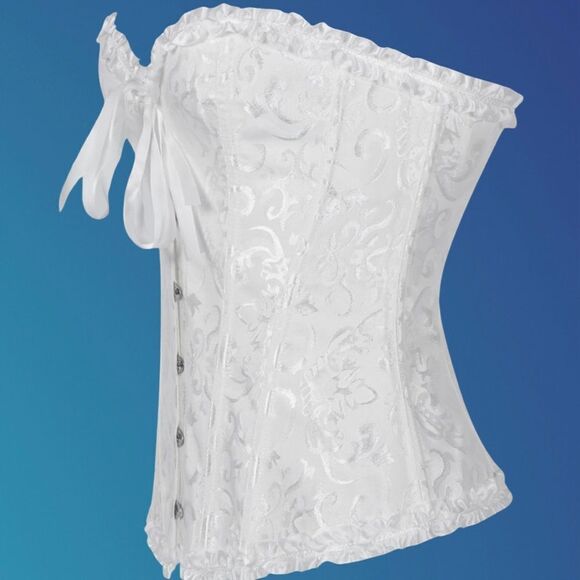 White Strapless Bridal Corset - Picture 9 of 12
